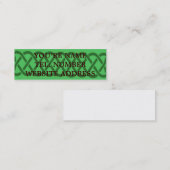 Carte De Visite Mini Noeud Celtique vert sur vert clair (Devant / Derrière)
