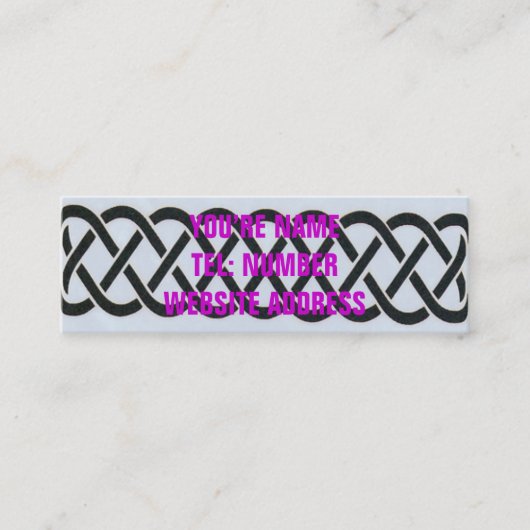 Carte De Visite Mini Noir céleste sur blanc (Devant)