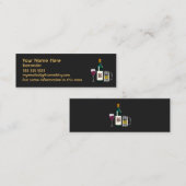 Carte De Visite Mini Noir de barman (Devant / Derrière)