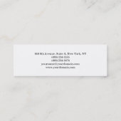 Carte De Visite Mini Noir et blanc clair maigre Créatif professionnel (Dos)