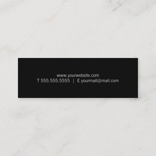 Carte De Visite Mini Noir et blanc moderne simple professionnel (Dos)