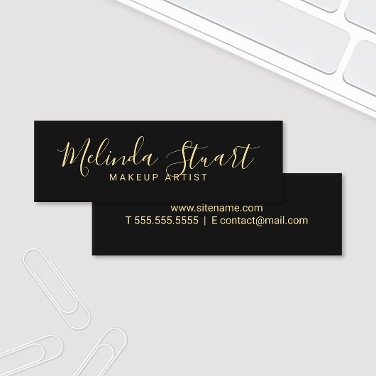 Carte De Visite Mini Noir et or moderne professionnel