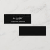 Carte De Visite Mini Noir exécutif (Devant / Derrière)