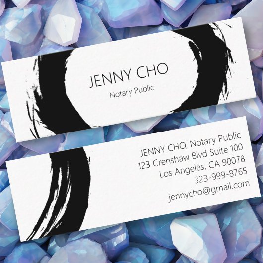 Carte De Visite Mini Noir Gras Peinture Bague Noir Moderne Simple