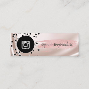 Carte De Visite Mini Noir moderne, Pots, Instagram Argent, Brosse