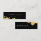 Carte De Visite Mini Noir / Or brossé (Devant / Derrière)