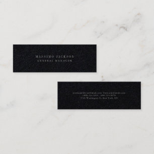 Carte De Visite Mini Noir Premium Professionnel Slim Simple