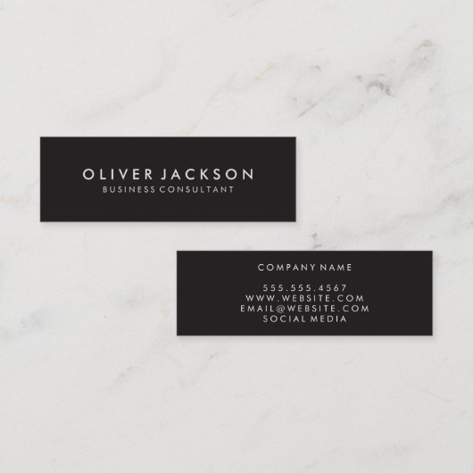 Carte De Visite Mini Noir simple (Devant / Derrière)