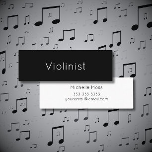 Carte De Visite Mini Noir violoniste minimaliste de musique