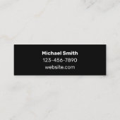 Carte De Visite Mini Nom de coiffeur Numéro de téléphone Site Web Noir (Dos)