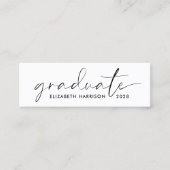 Carte De Visite Mini Nom de graduation de script chic (Devant)