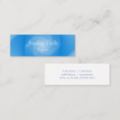 Carte De Visite Mini Nom de script manuscrit professionnel Modèle bleu (Devant / Derrière)