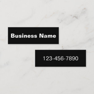 Carte De Visite Mini Nom d'entreprise simple en gras et numéro de télép