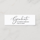 Carte De Visite Mini Nom élégant de la graduation de script (Devant)