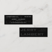 Carte De Visite Mini Nom Propre Noir moderne (Devant / Derrière)