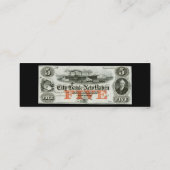 Carte De Visite Mini Note de cinq dollars de New Haven 1855 (Dos)