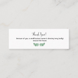 Carte De Visite Mini Note de Merci pour le petit entrepreneur