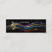 Carte De Visite Mini Notes de musique couleur arc-en-ciel (Devant)