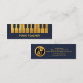 Carte De Visite Mini Notes musicales flottantes sur les clés de piano c (Devant / Derrière)