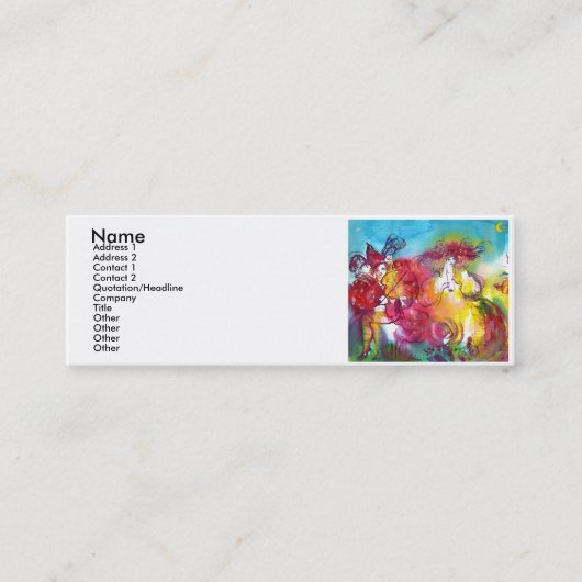 Carte De Visite Mini NUIT DU CARNAVAL / Mascarade vénitienne,, Musique (Devant)