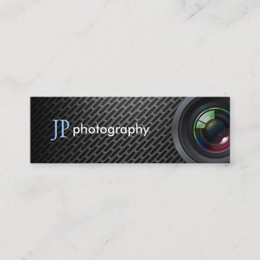 Carte De Visite Mini Objectif de caméra professionnel de photographe (Devant)