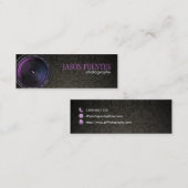 Carte De Visite Mini Objectif de caméra professionnel de photographe (Devant / Derrière)