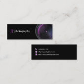 Carte De Visite Mini Objectif de caméra professionnel de photographe (Devant / Derrière)