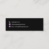 Carte De Visite Mini Objectif de caméra professionnel de photographe (Dos)