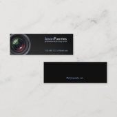 Carte De Visite Mini Objectif de caméra sur la fibre de carbone de Faux (Devant / Derrière)