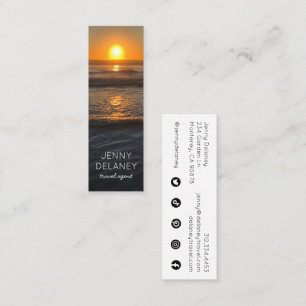 Carte De Visite Mini Ocean Beach Waves Sunset Nature Photo Voyage
