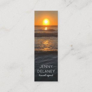 Carte De Visite Mini Ocean Beach Waves Sunset Nature Photo Voyage
