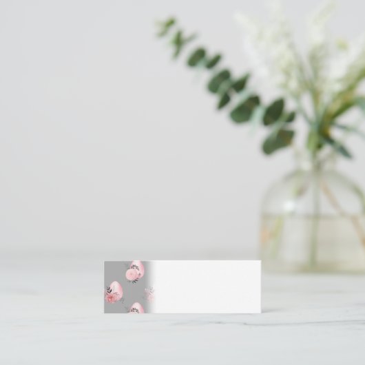 Carte De Visite Mini Oeufs de Pâques rose vif délicieuse Fille Printemp (Debout devant)