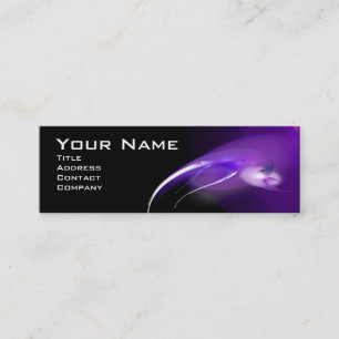 Carte De Visite Mini Oiseau clair monogramme violet noir vibrant