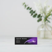 Carte De Visite Mini Oiseau clair monogramme violet noir vibrant (Debout devant)