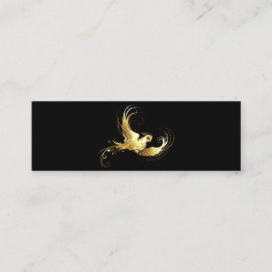 Carte De Visite Mini Oiseau d'or sur Arrière - plan noir