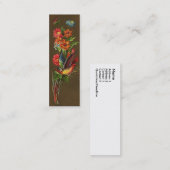 Carte De Visite Mini Oiseau et fleurs assorties victoriens (Devant / Derrière)