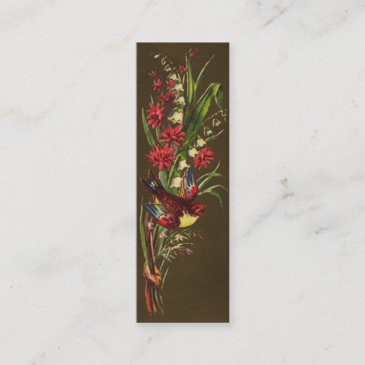 Carte De Visite Mini Oiseau et muguet victoriens (Devant)