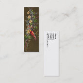 Carte De Visite Mini Oiseau et myosotis des marais victoriens (Devant / Derrière)