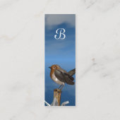 CARTE DE VISITE MINI OISEAUX HYPER / MONOGRAMME ROBINE ROUGE (Dos)