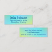 Carte De Visite Mini Ombre bleu et vert personnalisable (Devant / Derrière)