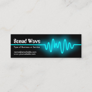 Carte De Visite Mini Onde sonore - bleu et noir