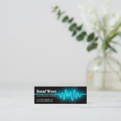 Carte De Visite Mini Onde sonore - bleu et noir (Debout devant)