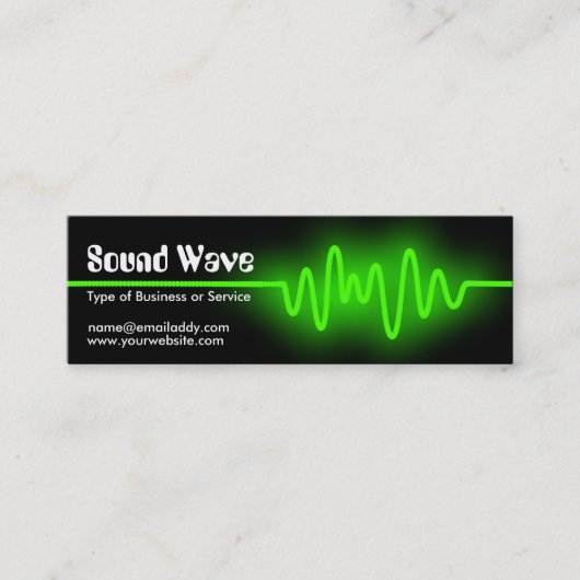 Carte De Visite Mini Onde sonore - vert et noir (Devant)