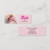 Carte De Visite Mini Ongles de photo de script noir rose Blush Mini (Devant / Derrière)