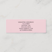 Carte De Visite Mini Ongles de photo de script noir rose Blush Mini (Dos)