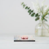 Carte De Visite Mini Opale blanche élégante professionnelle, Lotus rayé (Debout devant)