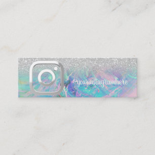 Carte De Visite Mini Opale Bokeh Argent Instagram Médias Sociaux