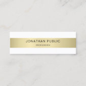 Carte De Visite Mini Or Blanc Élégant Moderne Simple Modèle Chic (Devant)