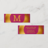 Carte De Visite Mini Or brossé | Cuir rose (Devant / Derrière)