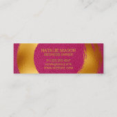 Carte De Visite Mini Or brossé | Cuir rose (Dos)